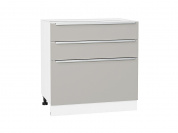 Шкаф нижний с 3-мя ящиками Фьюжн 816*800*480 Silky Light Grey / Белый