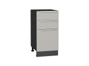 Шкаф нижний с 3-мя ящиками Фьюжн 816*400*480 Silky Light Grey / Graphite