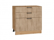 Шкаф нижний с 3-мя ящиками Флэт 816*800*478 Natural Casella Oak 2S / Дуб Вотан