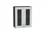 Шкаф верхний с 2-мя остекленными дверцами Лофт 716*600*320 Nordic Oak / Graphite