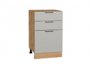 Шкаф нижний с 3-мя ящиками Флэт 816*500*478 Light Grey In 2S / Дуб Вотан