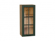 Шкаф верхний с 1-ой остекленной дверцей Дублин 920*400*318 Special Green / Дуб Вотан