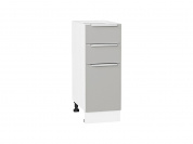 Шкаф нижний с 3-мя ящиками Фьюжн 816*300*480 Silky Light Grey / Белый