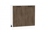 Шкаф нижний с 2-мя дверцами Флэт 816*800*478 Brown Casella Oak 2S / Белый