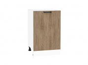 Шкаф нижний с 1-ой дверцей Флэт 816*500*478 Natural Casella Oak 2S / Белый