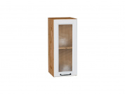 Шкаф верхний с 1-ой остекленной дверцей Ницца 716*300*318 Blanco / Дуб Вотан