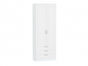Шкаф двухстворчатый Стиль ШК-803 с ящиками 2110*800*376 White Silk