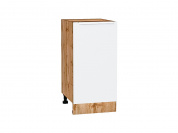 Шкаф нижний с 1-ой дверцей Фьюжн 816*400*480 Silky White / Дуб Вотан