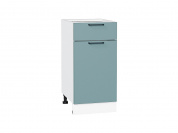 Шкаф нижний с 1-ой дверцей и ящиком Флэт 816*400*478 Grey-green In 2S / Белый