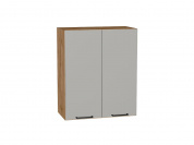 Шкаф верхний с 2-мя дверцами Флэт 716*600*318 Light Grey In 2S / Дуб Вотан