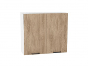 Шкаф верхний с 2-мя дверцами Флэт 716*800*318 Natural Casella Oak 2S / Белый