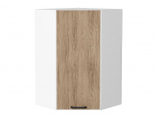 Шкаф верхний угловой Флэт 920*600*600 Natural Casella Oak 2S / Белый