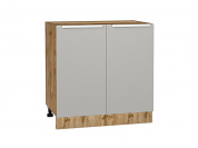 Шкаф нижний с 2-мя дверцами Фьюжн 816*800*480 Silky Light Grey / Дуб Вотан