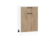 Шкаф нижний с 1-ой дверцей и ящиком Флэт 816*500*478 Natural Casella Oak 2S / Белый
