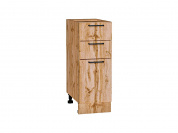 Шкаф нижний с 3-мя ящиками Флэт 816*300*478 Wotan Oak 2S / Дуб Вотан