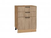 Шкаф нижний с 3-мя ящиками Флэт 816*600*478 Natural Casella Oak 2S / Дуб Вотан