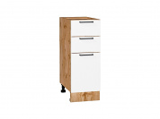 Шкаф нижний с 3-мя ящиками Флэт 816*300*478 White In 2S / Дуб Вотан