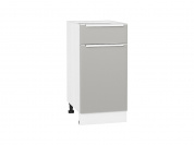 Шкаф нижний с 1-ой дверцей и ящиком Фьюжн 816*400*480 Silky Light Grey / Белый