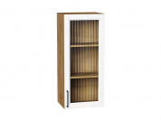 Шкаф верхний с 1-ой остекленной дверцей Сканди 920*400*320 White Silkwood / Дуб Вотан