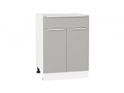 Шкаф нижний с 2-мя дверцами и ящиком Фьюжн 816*600*480 Silky Light Grey / Белый