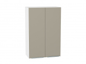 Шкаф верхний с 2-мя дверцами Фьюжн 920*600*320 Silky Grey / Белый