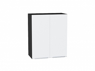 Шкаф верхний с 2-мя дверцами Фьюжн 716*600*320 Silky White / Graphite