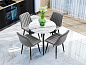 Стол Uni-Form-R.2B 800*800*750 SBlack/White Gloss Marble