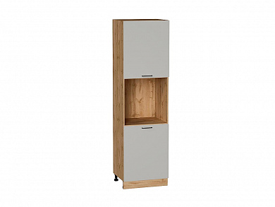 Шкаф пенал с 2-мя дверцами под технику Флэт 2132*600*574 Light Grey In 2S / Дуб Вотан