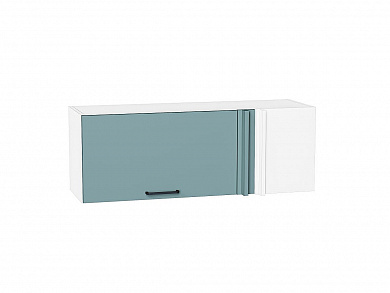 Шкаф верхний прямой угловой горизонтальный Флэт 358*1000*350 Grey-green In 2S / Белый