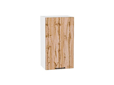 Шкаф верхний с 1-ой дверцей Флэт 716*400*318 Wotan Oak 2S / Белый