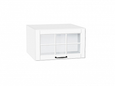 Шкаф верхний горизонтальный остекленный глубокий Дублин 358*600*574 Special White / Белый