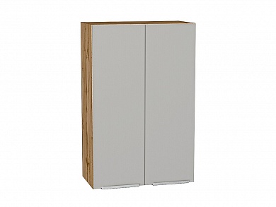 Шкаф верхний с 2-мя дверцами Фьюжн 920*600*320 Silky Light Grey / Дуб Вотан