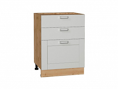 Шкаф нижний с 3-мя ящиками Лофт 816*600*480 Grey Silk / Дуб Вотан