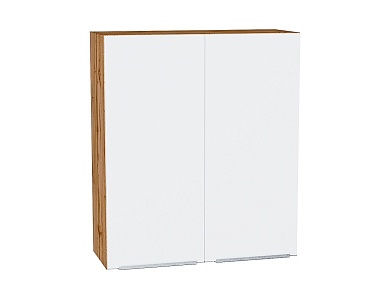 Шкаф верхний с 2-мя дверцами Фьюжн 920*800*320 Silky White / Дуб Вотан