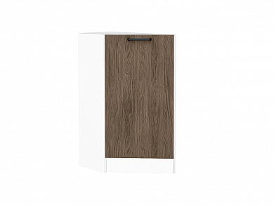 Шкаф нижний торцевой Флэт 816*296*552 Brown Casella Oak 2S / Белый