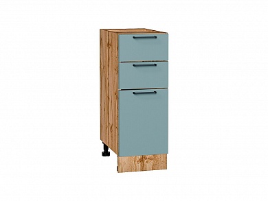 Шкаф нижний с 3-мя ящиками Флэт 816*300*478 Grey-green In 2S / Дуб Вотан