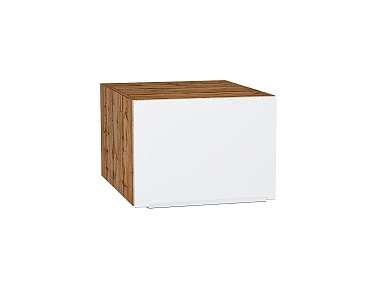 Шкаф верхний горизонтальный глубокий Фьюжн 358*500*576 Silky White / Дуб Вотан