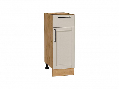Шкаф нижний с 1-ой дверцей и ящиком Сканди 816*300*480 Cream Silkwood / Дуб Вотан