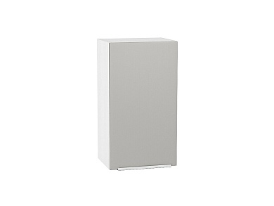 Шкаф верхний с 1-ой дверцей Фьюжн 716*400*320 Silky Light Grey / Белый