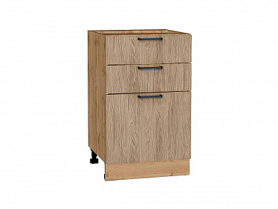 Шкаф нижний с 3-мя ящиками Флэт 816*500*478 Natural Casella Oak 2S / Дуб Вотан