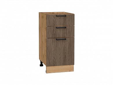 Шкаф нижний с 3-мя ящиками Флэт 816*400*478 Brown Casella Oak 2S / Дуб Вотан