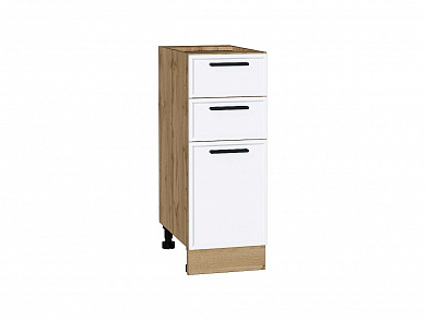 Шкаф нижний с 3-мя ящиками Фрейм 816*300*484 White Silk / Дуб Вотан