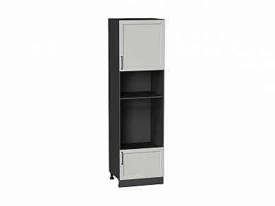Шкаф пенал с 1-ой дверцей и ящиком под технику Сканди 2132*600*576 Grey Silkwood / Graphite