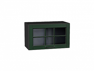 Шкаф верхний горизонтальный остекленный Дублин 358*600*318 Special Green / Graphite