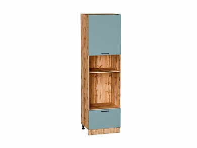Шкаф пенал с 1-ой дверцей и ящиком под технику Флэт 2132*600*574 Grey-green In 2S / Дуб Вотан