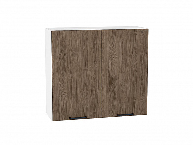 Шкаф верхний с 2-мя дверцами Флэт 716*800*318 Brown Casella Oak 2S / Белый
