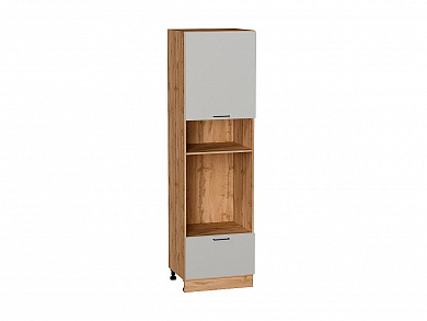 Шкаф пенал с 1-ой дверцей и ящиком под технику Флэт 2132*600*574 Light Grey In 2S / Дуб Вотан