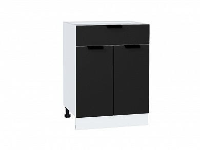 Шкаф нижний с 2-мя дверцами и ящиком Евро 816*600*478 Антрацит / Белый
