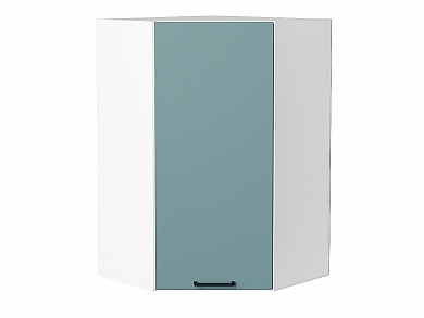 Шкаф верхний угловой Флэт 920*600*600 Grey-green In 2S / Белый