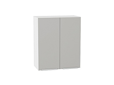Шкаф верхний с 2-мя дверцами Фьюжн 716*600*320 Silky Light Grey / Белый
